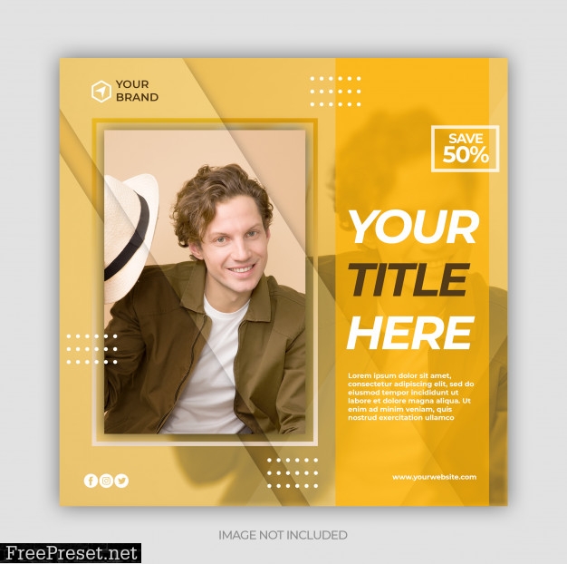 Social media post template or square flyer