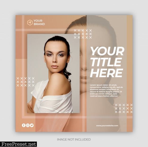 Social media post template or square web banner template