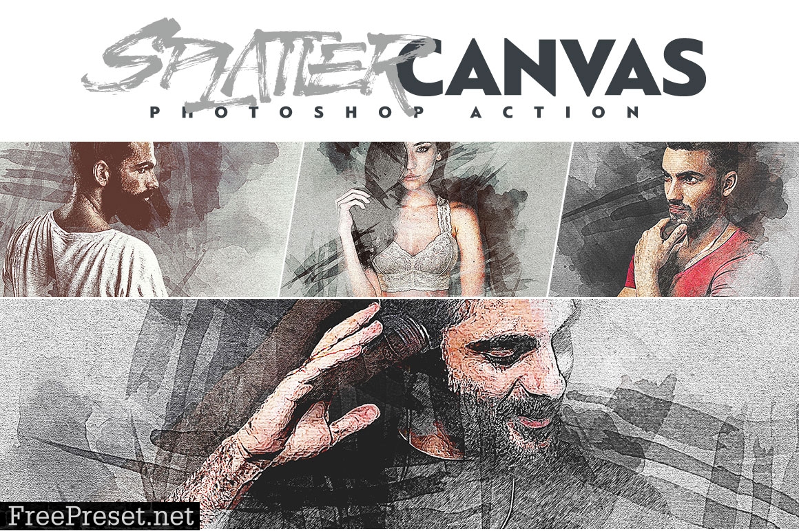 Splatter Canvas Photoshop Action 25815169