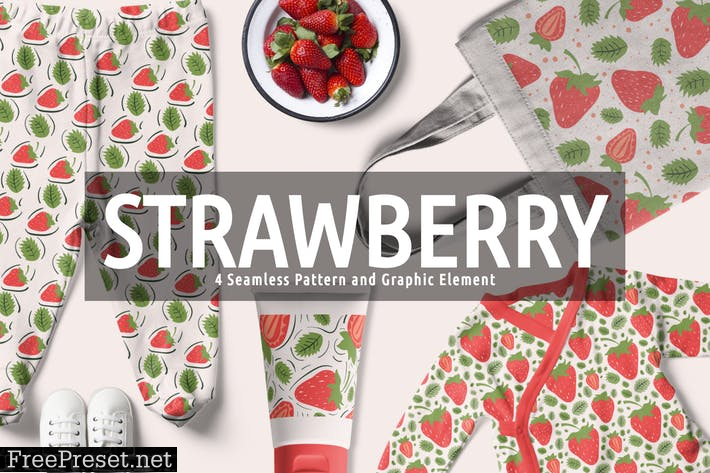 Strawberry Seamless Pattern And Graphic Element GLVZX54