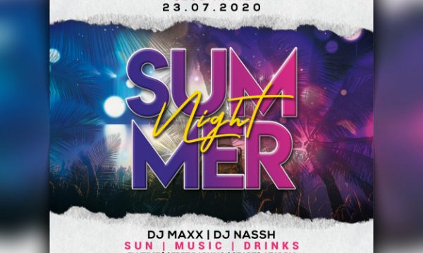Summer night party flyer