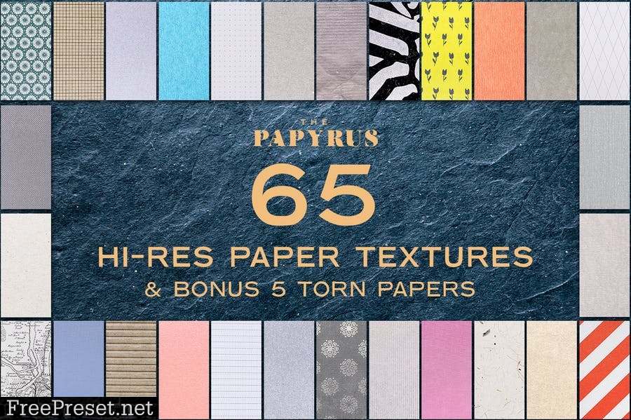 The Papyrus - 65 Paper Textures MX7QRN6