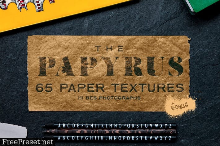 The Papyrus - 65 Paper Textures MX7QRN6