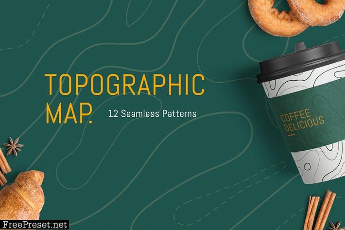 Topographic Map Pattern 8HCDAWL