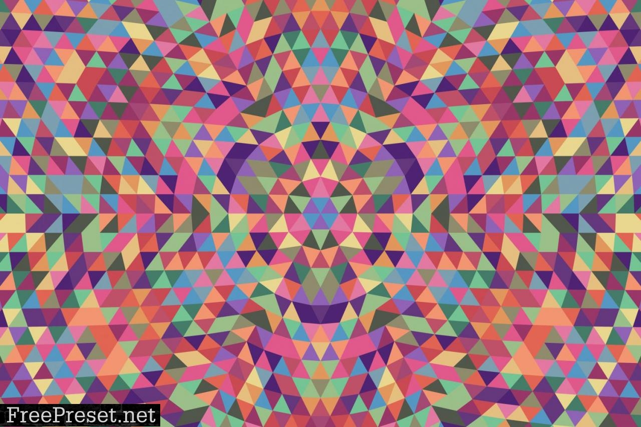 Triangle Mosaic Mandala Background