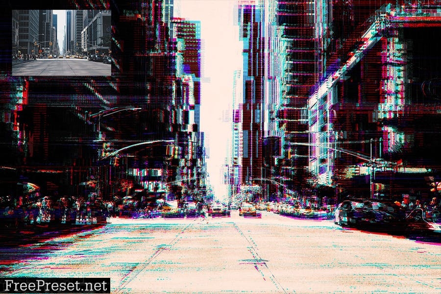 VHS Glitch Photoshop Action EJSE8EG