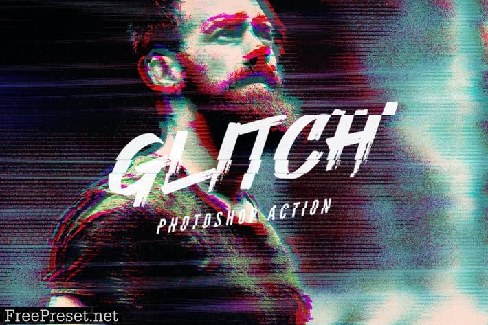 VHS Glitch Photoshop Action EJSE8EG