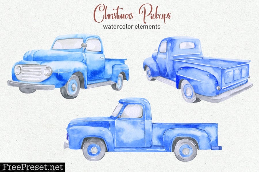 Watercolor Christmas Pickup WYE43WN