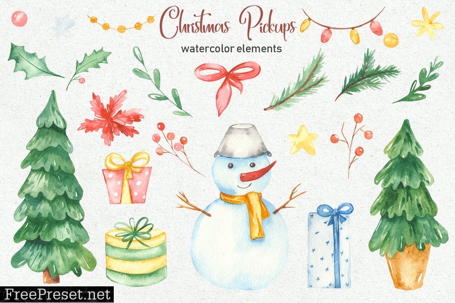 Watercolor Christmas Pickup WYE43WN