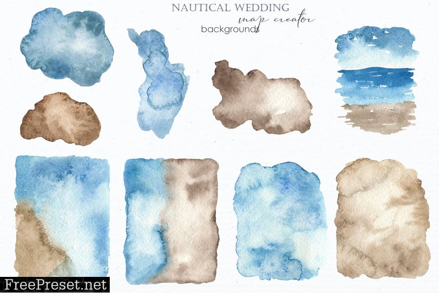 Watercolor Nautical wedding map creator JB7X3RC