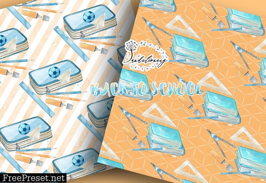 Back to School Boys digital paper pack XKBCVVZ