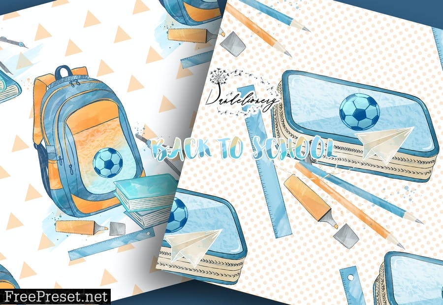 Back to School Boys digital paper pack XKBCVVZ