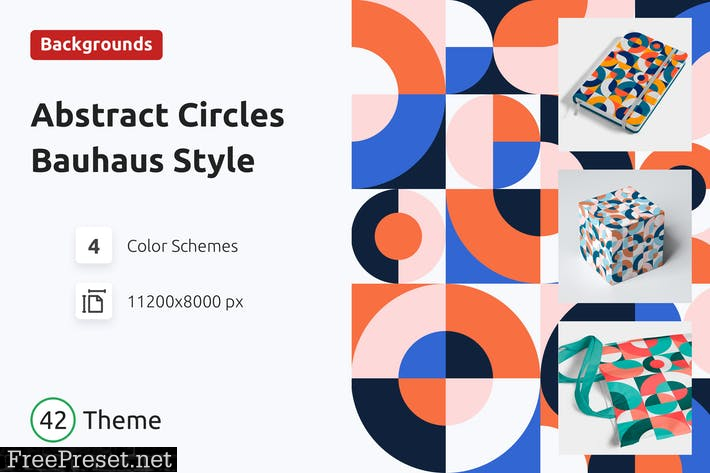 Background Abstract Circles Bauhaus Style 2E37J3R