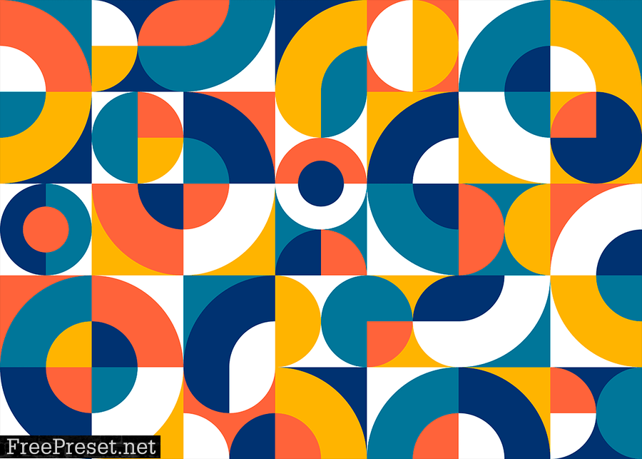 Background Abstract Circles Bauhaus Style 2E37J3R
