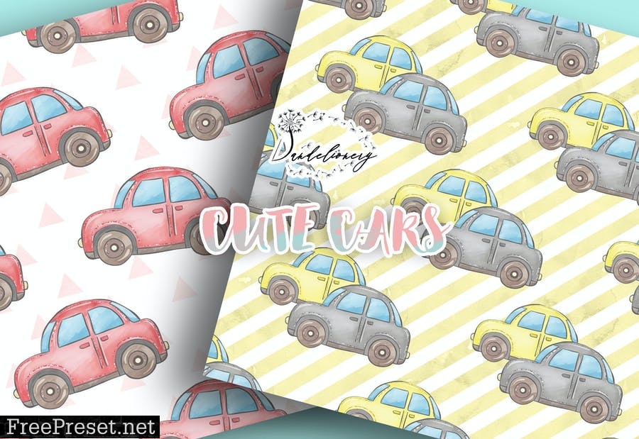 Cute Cars digital paper pack TQ6MKX7