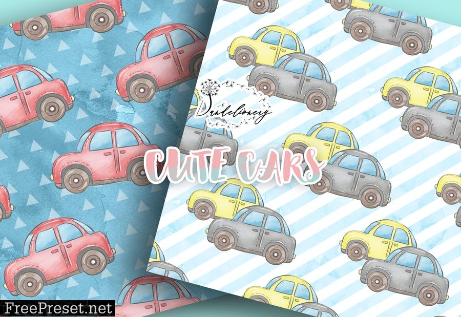 Cute Cars digital paper pack TQ6MKX7