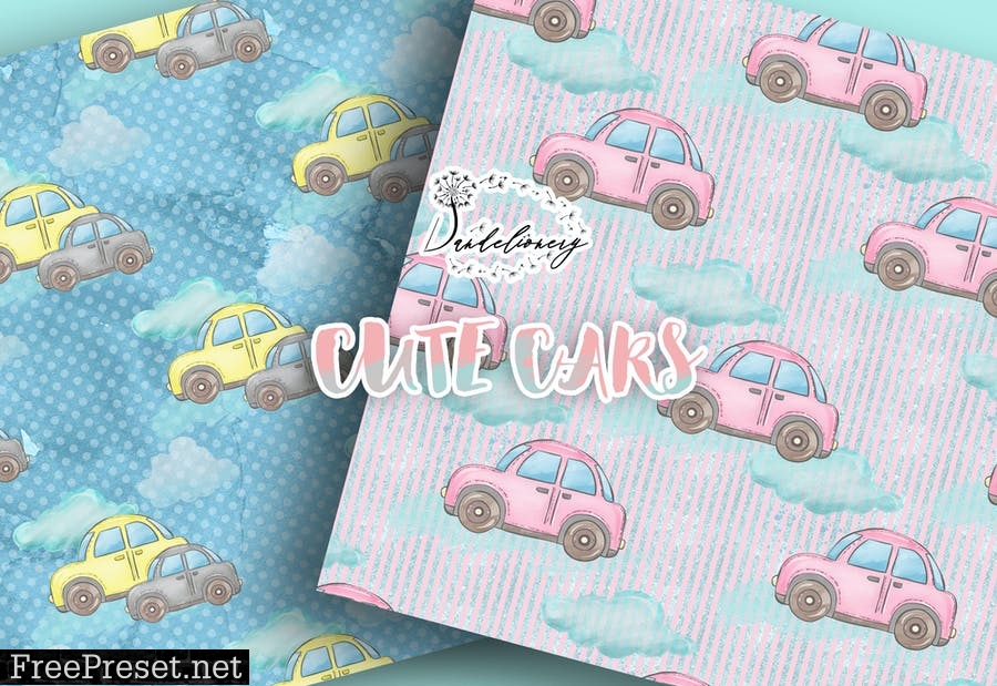 Cute Cars digital paper pack TQ6MKX7