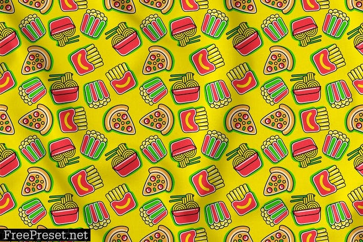 Fast Food Seamless Pattern 386SUWE