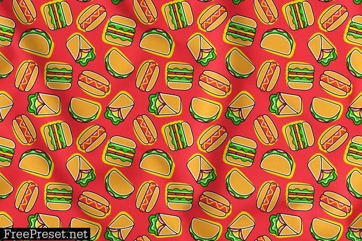 Fast Food Seamless Pattern V6J74XG