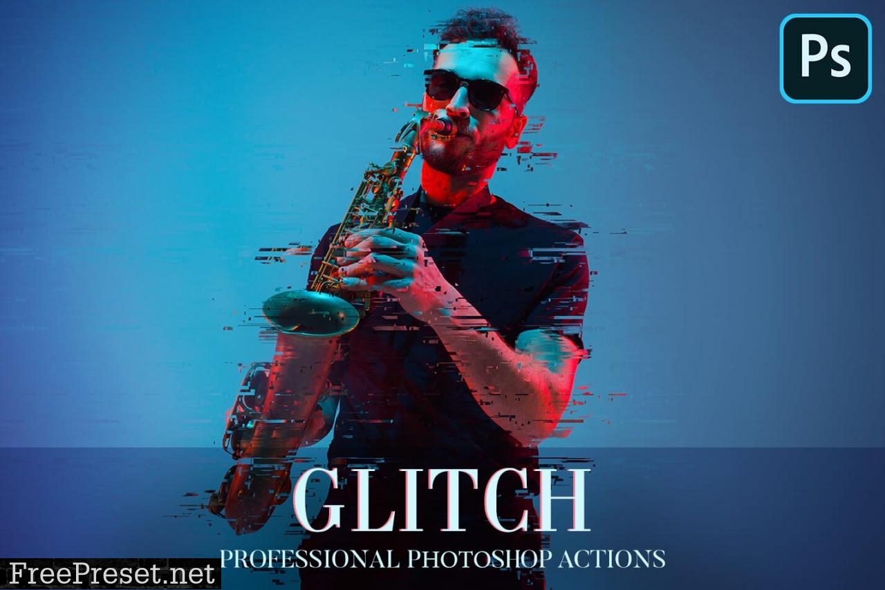 Glitch Photoshop Action 4870269