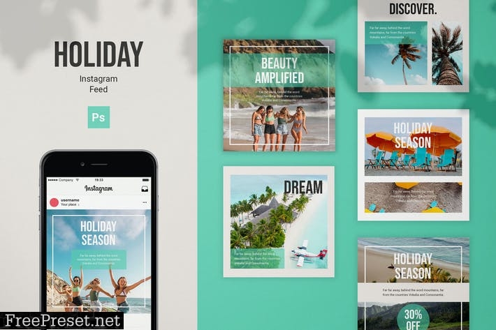Holiday Instagram Feed Post Template HXP28WE