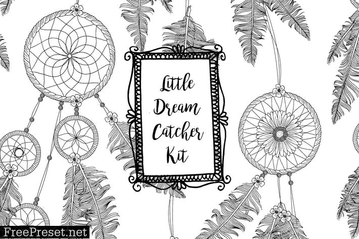 Little Dreamcatcher Kit - Hand Drawn Elements TBX4J9Y