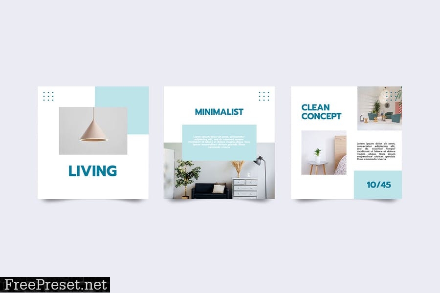 LIVING - Interior Instagram Post Template 9NZZHXV