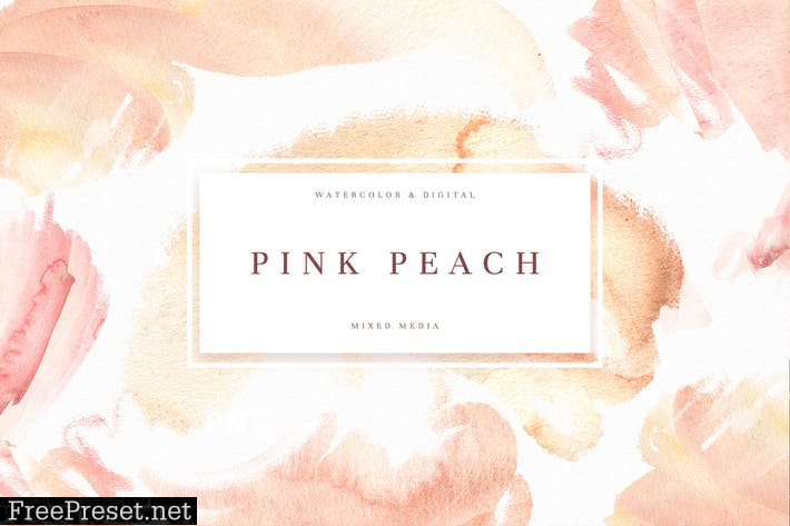 Pink Peach Watercolor Texture M4FT2TK