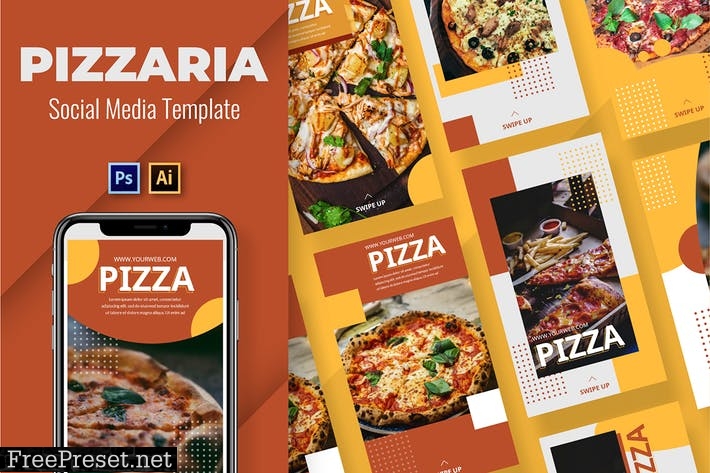 Pizzaria Social Media Template XESYPZC