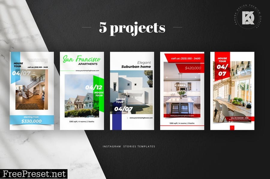 Real Estate Instagram Stories Banners Pack TG2H7ZA