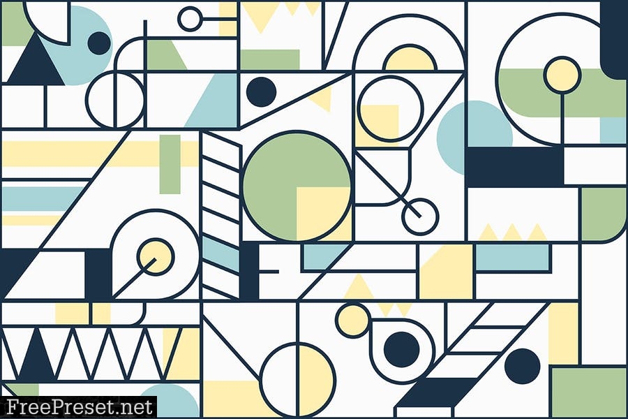 Retro Geometric Ornament Seamless Patterns 5WH9ZYA