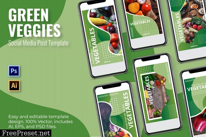 Vegetables Social Media Template P5MERHZ