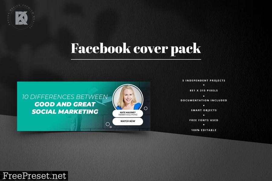 Webinar Facebook Cover Pack QV33YT2