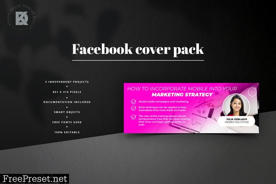 Webinar Facebook Cover Pack QV33YT2