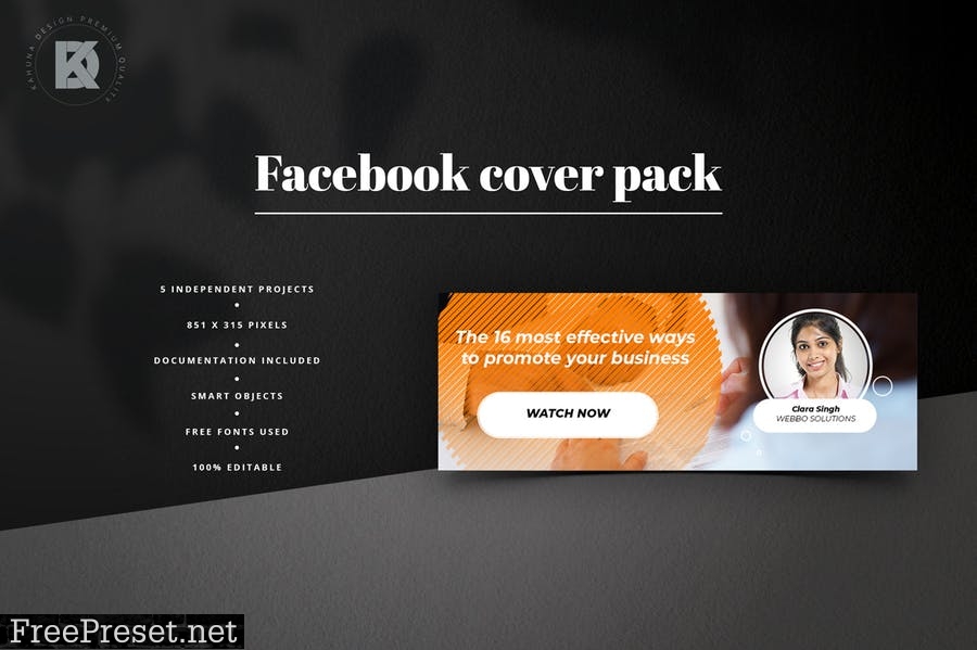 Webinar Facebook Cover Pack QV33YT2