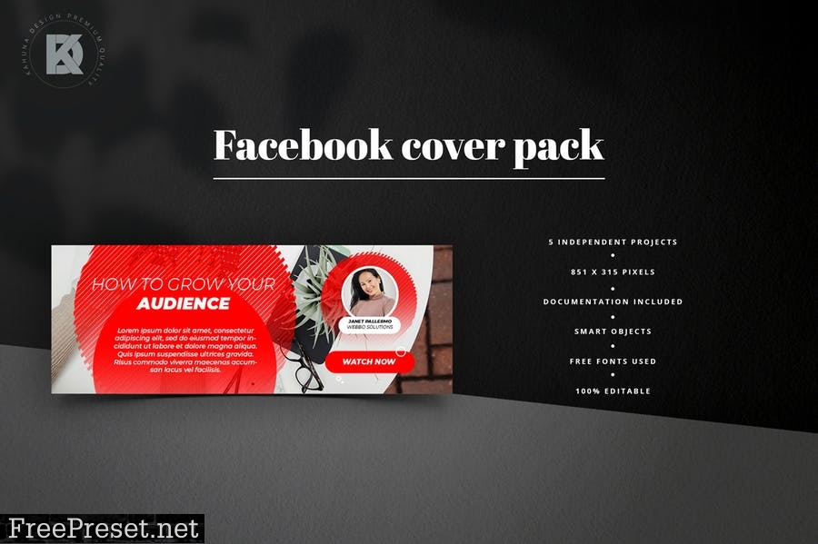 Webinar Facebook Cover Pack QV33YT2