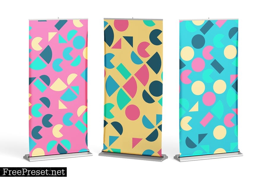 135 Geometric Colorful Art Retro Patterns 001 T49HMZU