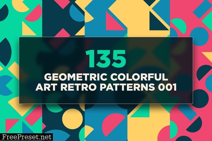 135 Geometric Colorful Art Retro Patterns 001 T49HMZU