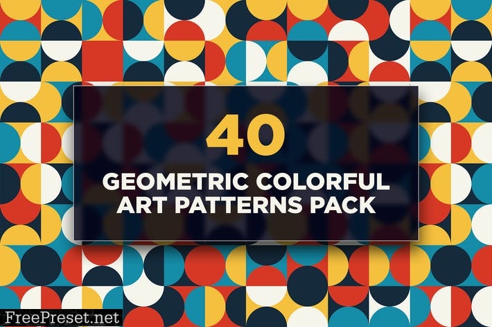 40 Geometric Colorful Art Patterns Pack G3T27HP