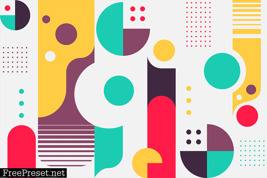 Abstract Shapes Background Bauhaus Style TTLDU9L