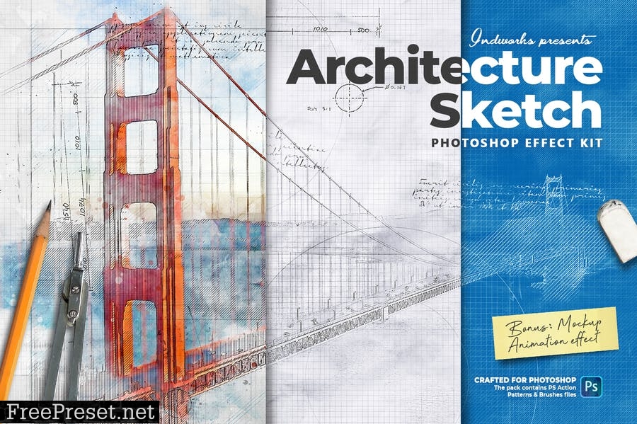 Animated Architecture Sketch Photoshop Action