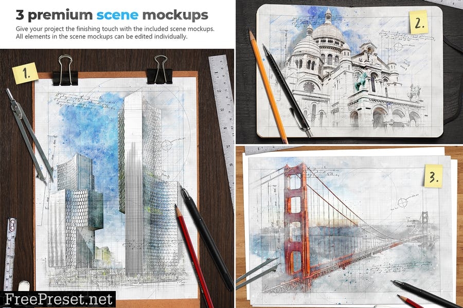 Animated Architecture Sketch Photoshop Action