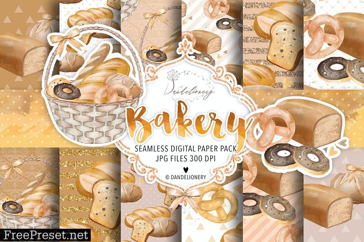 Bakery digital paper pack HED22DZ