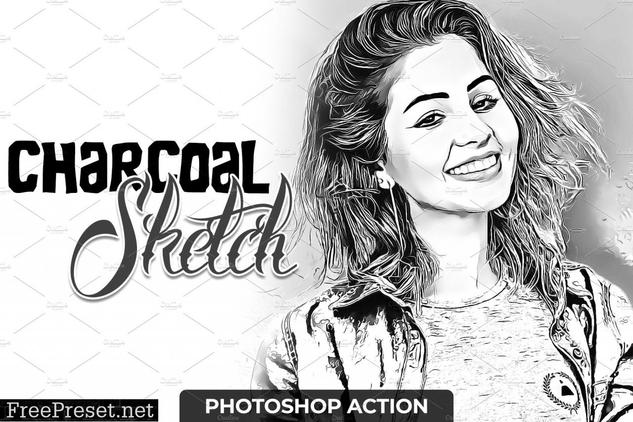 Charcoal Sketch Photoshop Action 4723237
