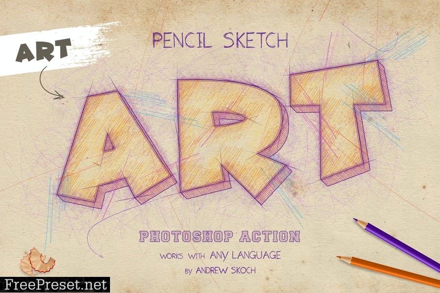 Color Pencil Sketch - Photoshop Actions XUAUQS8