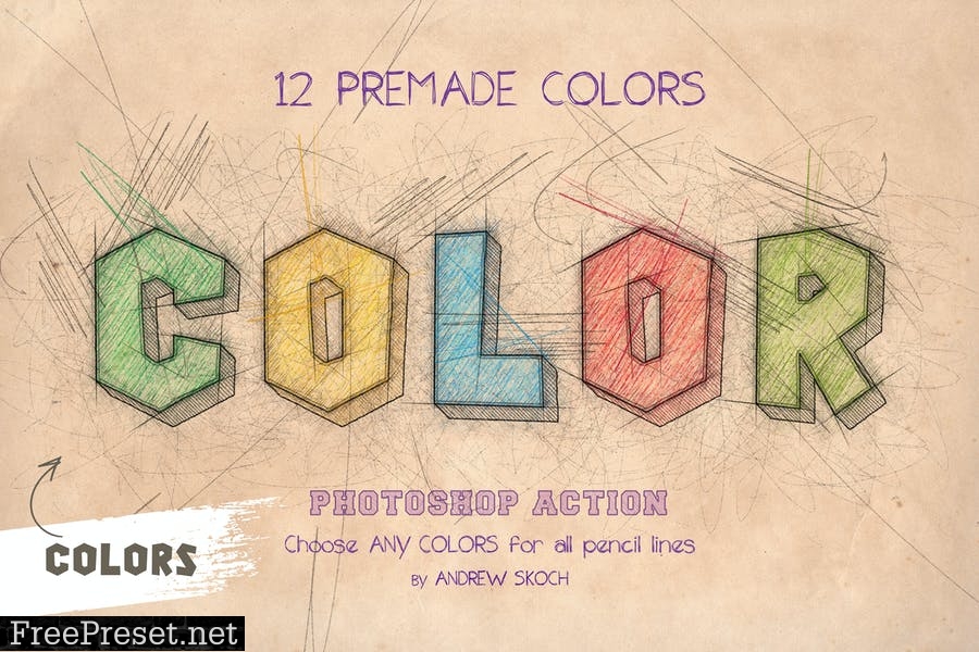 Color Pencil Sketch - Photoshop Actions XUAUQS8