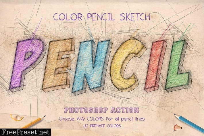 Color Pencil Sketch - Photoshop Actions XUAUQS8