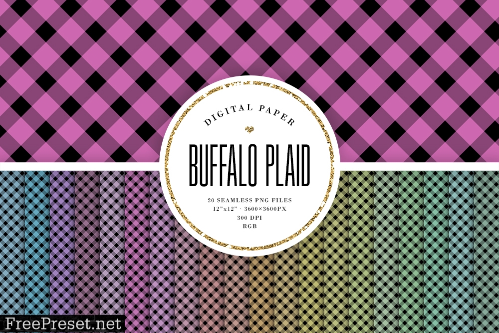 Dark Buffalo Plaid Seamless Patterns