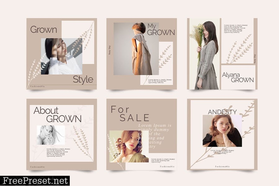 GROWN - Instagram POST & STORY Template Y5ZHY62