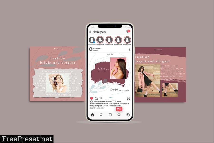 MARRISA - Instagram POST & STORY Template 46YQXDT